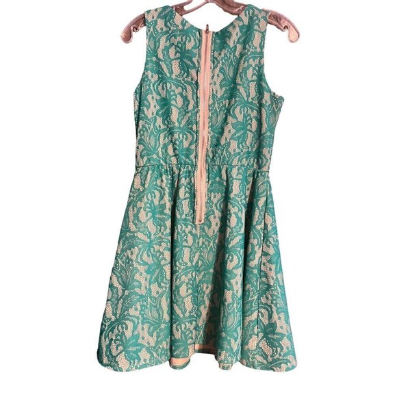 Green and Cream Medium Sleeveless Dress, Soulmates - Picture 3 of 5